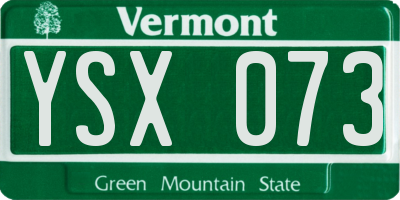 VT license plate YSX073