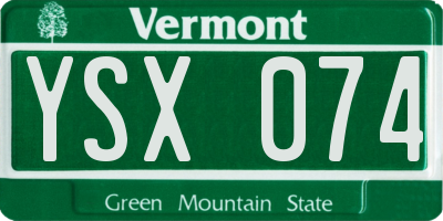 VT license plate YSX074