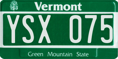 VT license plate YSX075