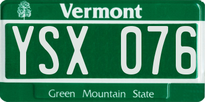 VT license plate YSX076