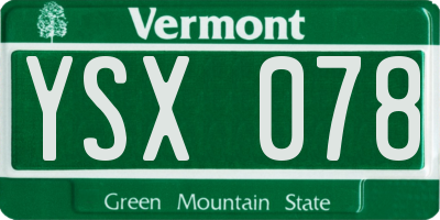 VT license plate YSX078
