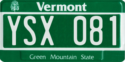 VT license plate YSX081