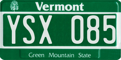 VT license plate YSX085