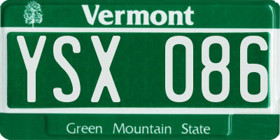 VT license plate YSX086