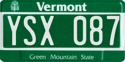 VT license plate YSX087