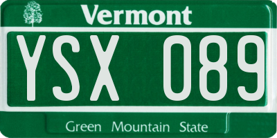 VT license plate YSX089