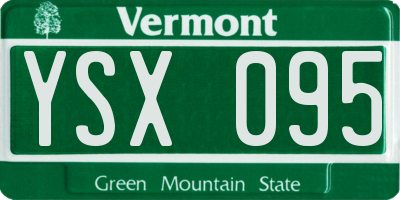 VT license plate YSX095