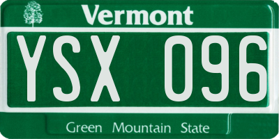 VT license plate YSX096