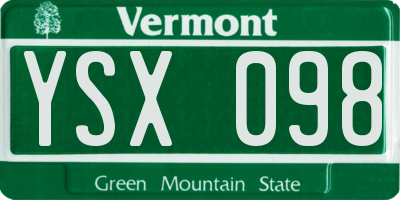 VT license plate YSX098