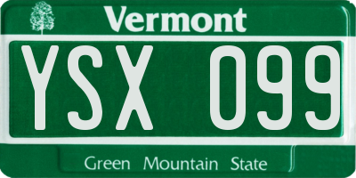 VT license plate YSX099