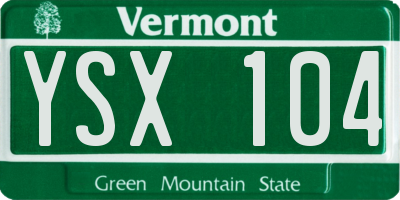 VT license plate YSX104