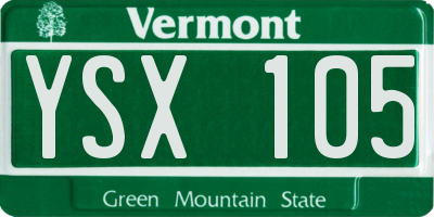 VT license plate YSX105