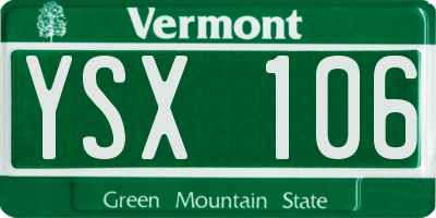 VT license plate YSX106