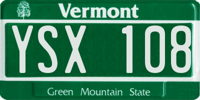 VT license plate YSX108