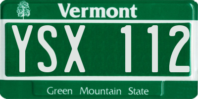 VT license plate YSX112