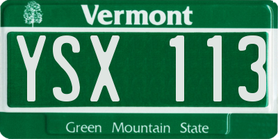 VT license plate YSX113