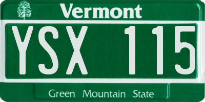 VT license plate YSX115