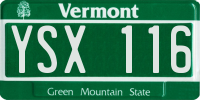 VT license plate YSX116