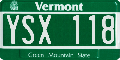 VT license plate YSX118