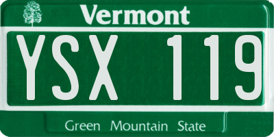 VT license plate YSX119