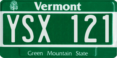 VT license plate YSX121