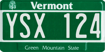 VT license plate YSX124