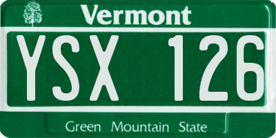 VT license plate YSX126