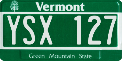 VT license plate YSX127