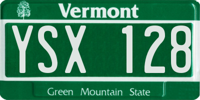 VT license plate YSX128