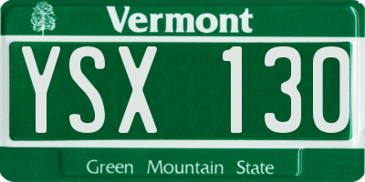 VT license plate YSX130