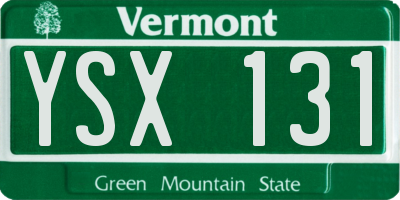 VT license plate YSX131