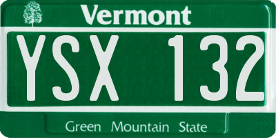 VT license plate YSX132