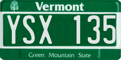 VT license plate YSX135