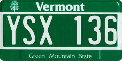 VT license plate YSX136