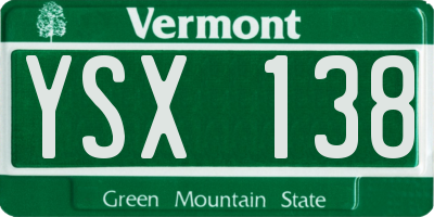VT license plate YSX138