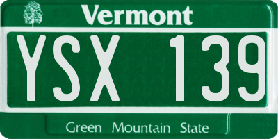 VT license plate YSX139