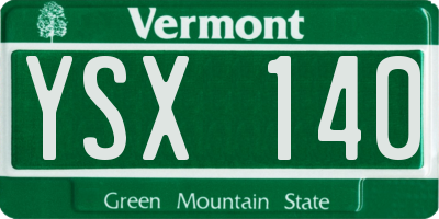VT license plate YSX140
