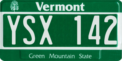 VT license plate YSX142
