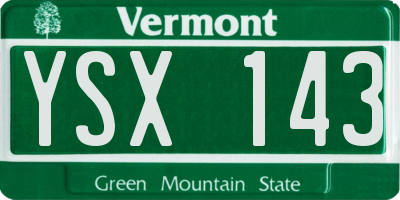 VT license plate YSX143