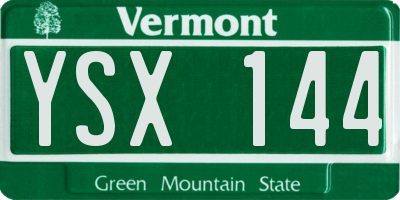 VT license plate YSX144