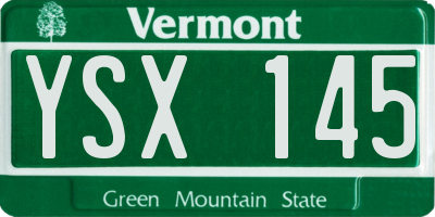 VT license plate YSX145