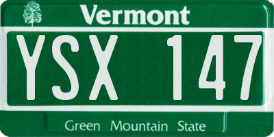 VT license plate YSX147