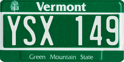 VT license plate YSX149