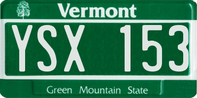VT license plate YSX153