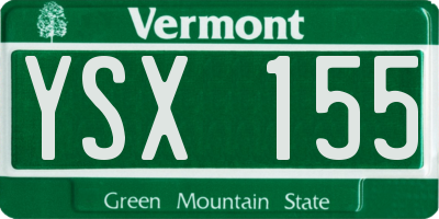 VT license plate YSX155