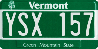 VT license plate YSX157