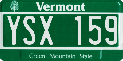 VT license plate YSX159