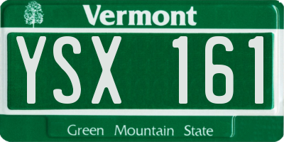 VT license plate YSX161