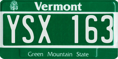 VT license plate YSX163