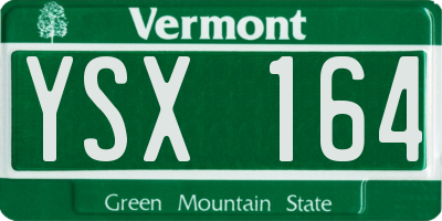 VT license plate YSX164